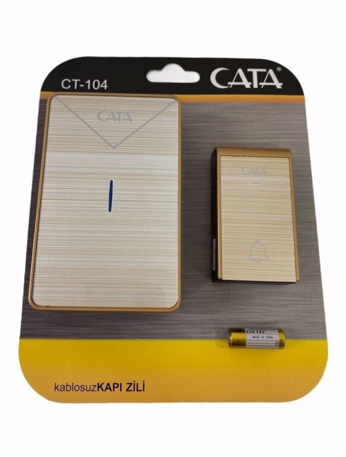 Cara Lüx Model Led Işıklı Kablosuz Uzaktan Kumandalı Kapı Zili Gold CT-104G