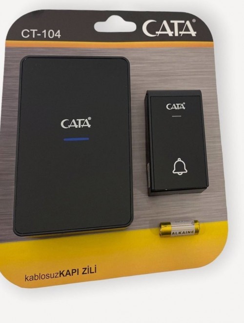 Cara Lüx Model Led Işıklı Kablosuz Uzaktan Kumandalı Kapı Zili Siyah CT-104S