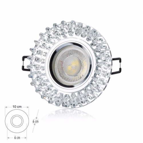 Cata Menekşe Kristal Yuvarlak Dekoratif Cam Spot ct-6569